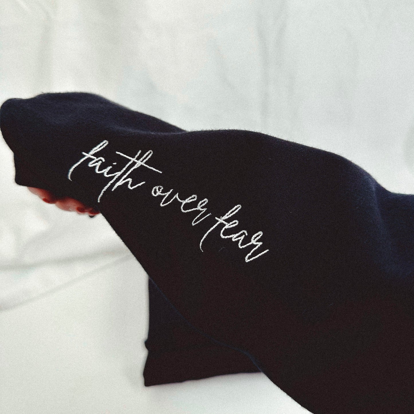 Faith Over Fear Embroidered Crewneck