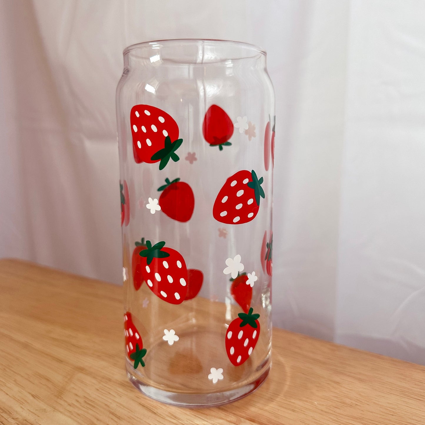 20 oz. Strawberry Glass Cup – Simply Just Little