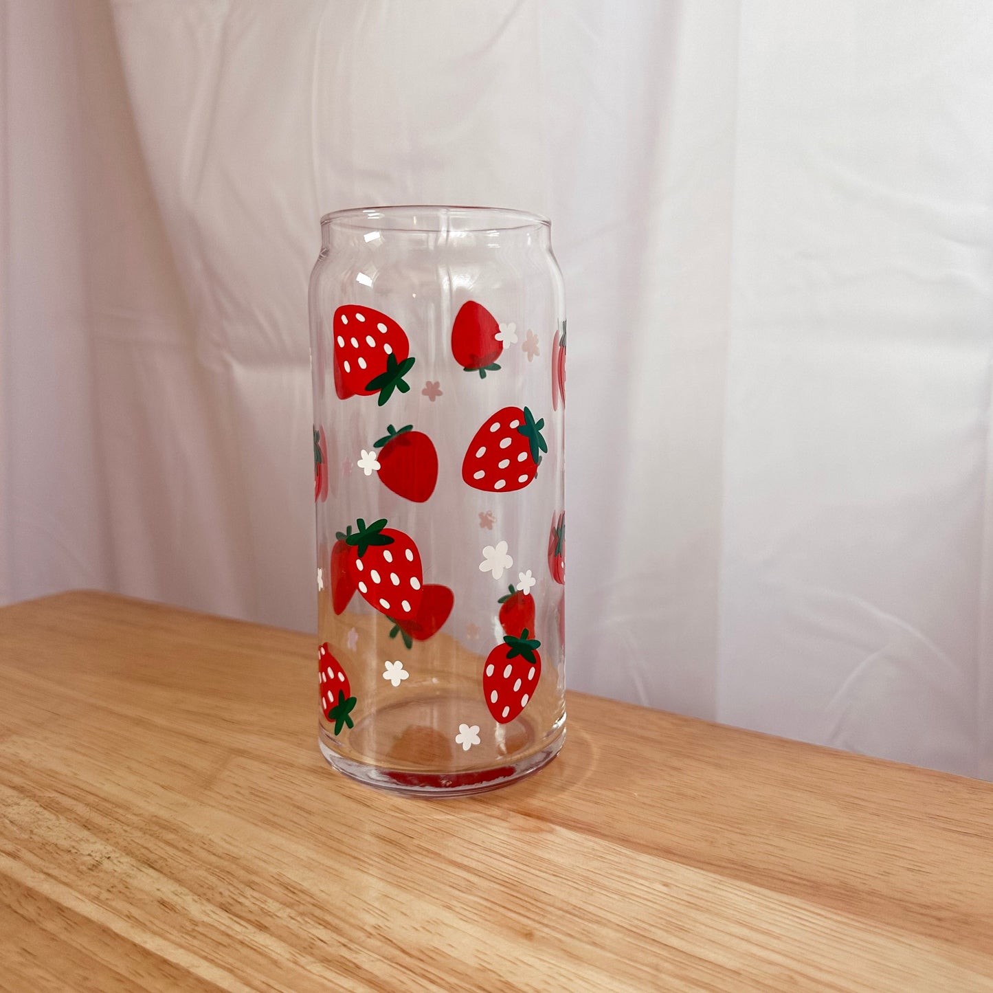 20 oz. Strawberry Glass Cup – Simply Just Little